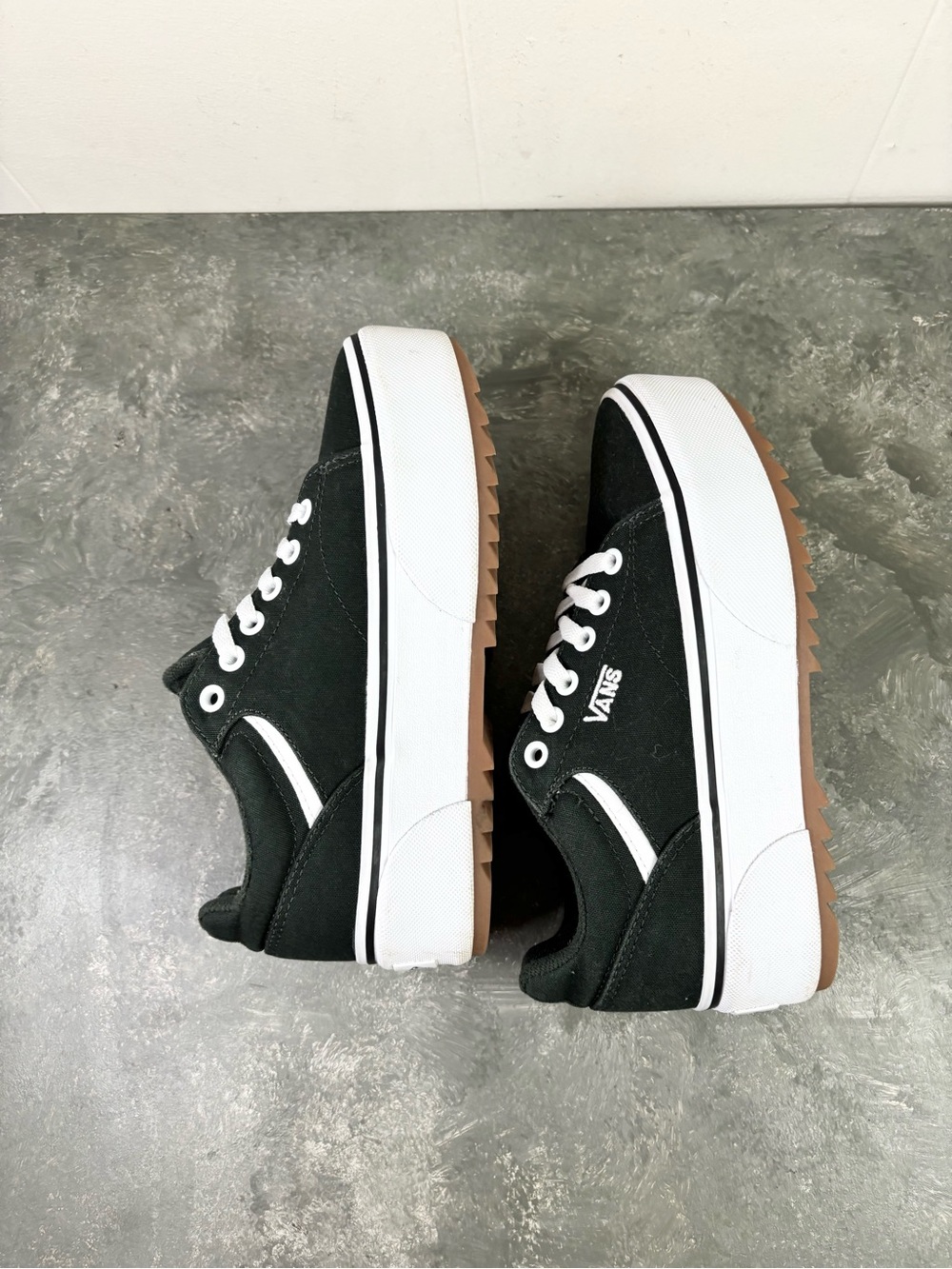 Vans Women's Seldan Platform sneakers in green canvas white sole size 6.5 - Picture 6 of 8